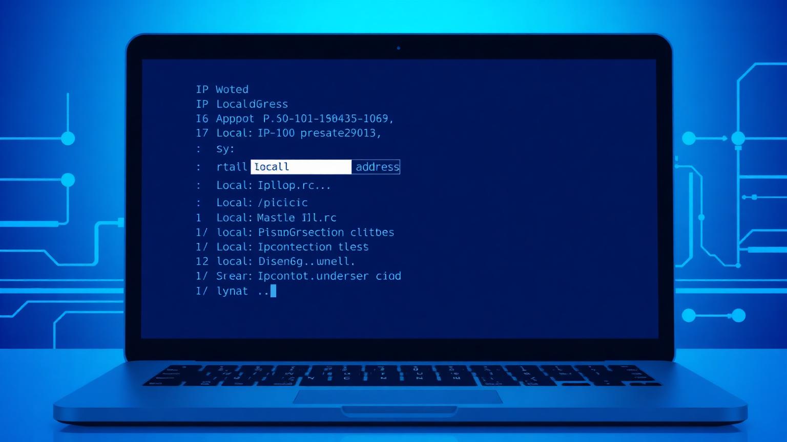 Laptop terminal showing how to find your private IP local internal IP address using ipconfig command